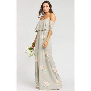 Bridesmaid or wedding guest dress! Show Me Your Mumu - L- Floral gray cold maxi